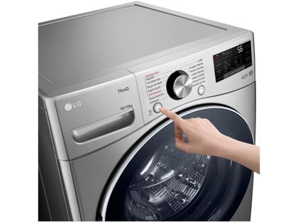 Imagem de Lava e Seca LG 18kg WD18SV2S6B.ASSFBRS Água Fria Inox Look