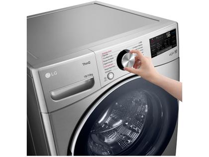 Imagem de Lava e Seca LG 18kg WD18SV2S6B.ASSFBRS Água Fria Inox Look