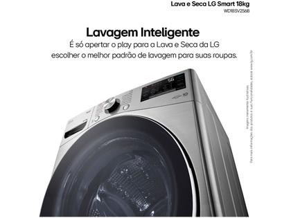 Imagem de Lava e Seca LG 18kg WD18SV2S6BA.ASSGBRS Água Fria Inox Look