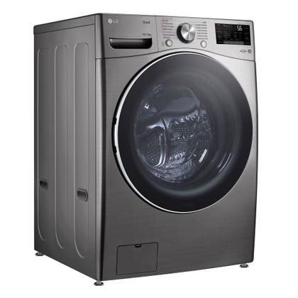 Imagem de Lava e seca lg smart thinq com conectividade wi-fi 18kg inox look aço escovado 220v wd18sv2s6ba