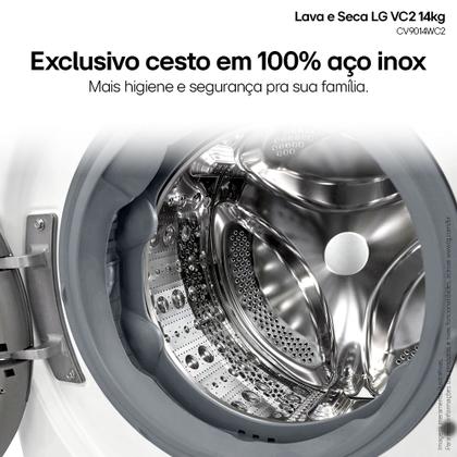 Imagem de Lava e Seca LG Smart VC2 14kg Branca com Inteligência Artificial AIDD (CV9014WC2A) - 220v