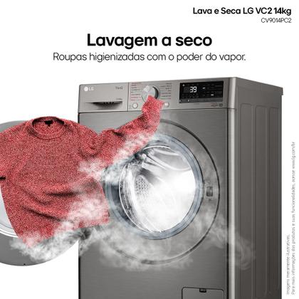 Imagem de Lava e Seca LG Smart VC2 14kg Inox Look com Inteligência Artificial AIDD (CV9014PC2A) - 220v