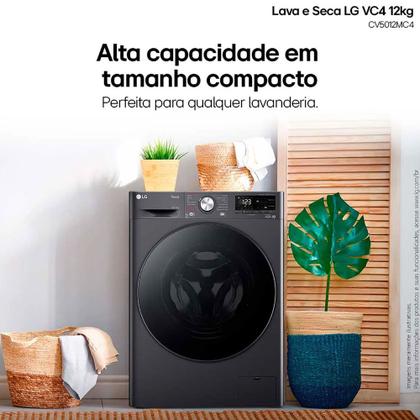 Imagem de Lava e Seca LG Smart VC4 12kg com Inteligência Artificial AIDD