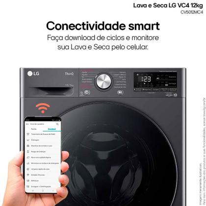 Imagem de Lava e Seca LG Smart VC4 12kg com Inteligência Artificial AIDD