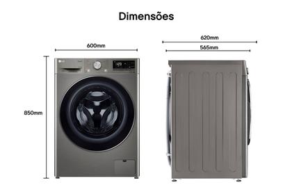 Imagem de Lava e Seca LG Smart VC4 12kg Inox Look com Inteligência Artificial AIDD (CV5012PC4A) - 220v