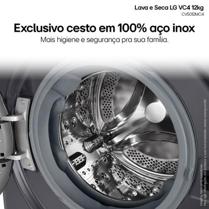 Imagem de Lava e Seca LG Smart VC4 12kg Titanium com Inteligência Artificial AIDD (CV5012MC4A) - 220v