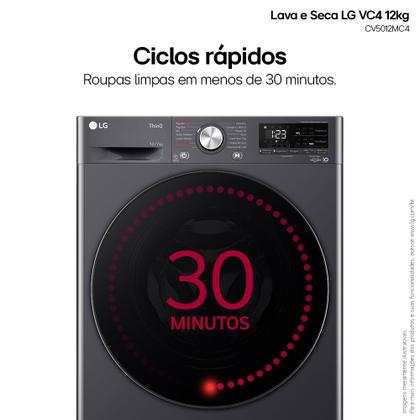 Imagem de Lava e Seca LG Smart VC4 12kg Titanium com Inteligência Artificial AIDD (CV5012MC4A) - 220v