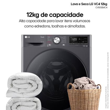 Imagem de Lava e Seca LG Smart VC4 12kg Titanium com Inteligência Artificial AIDD (CV5012MC4A) - 220v