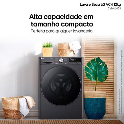 Imagem de Lava e Seca LG Smart VC4 12kg Titanium com Inteligência Artificial AIDD (CV5012MC4A) - 220v