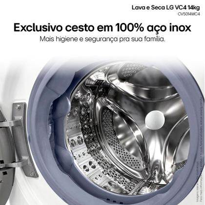 Imagem de Lava e Seca LG Smart VC4 14kg Branca com Inteligência Artificial AIDD (CV5014WC4) - 127v