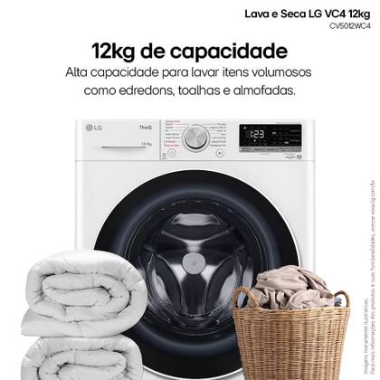 Imagem de Lava e Seca LG VC4 Smart com Inteligência Artificial 12kg Branca CV5012WC4