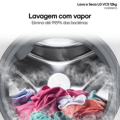 Imagem de Lava e Seca LG VC5 12kg Branca com Inteligência Artificial AIDD CV3012WC5  127v