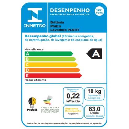 Imagem de Lava e Seca Philco 16 Programas Eco Inverter 10 kg Inox PLS11T