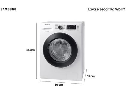 Imagem de Lava e Seca Samsung 11kg Inverter 3 em 1 Água Fria Branca WD11M4473PW