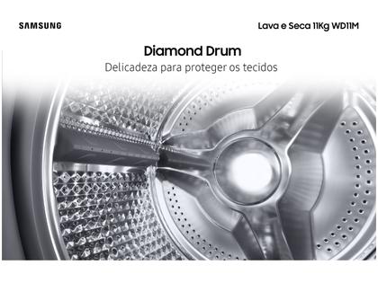 Imagem de Lava e Seca Samsung 11kg Inverter 3 em 1 Água Fria Branca WD11M4473PW