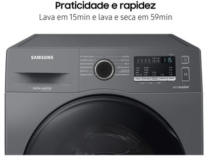 Lava e Seca Samsung 11kg Inverter - 3 em 1 Água Fria WD11A4453BX Imagem de Lava e Seca Samsung 11kg Inverter