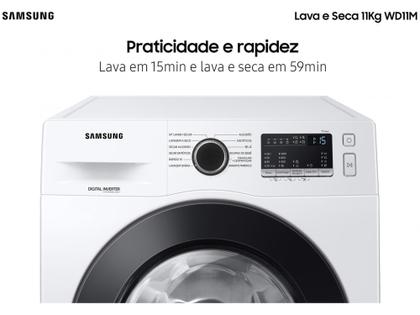 Imagem de Lava e Seca Samsung 11kg Inverter - 3 em 1 Água Quente e Fria Branca WD11M4473PW