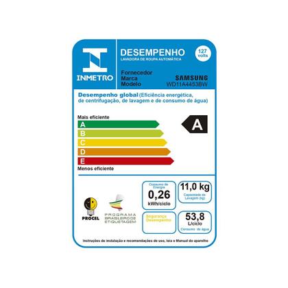 Imagem de Lava e Seca Samsung WD11A com Ecobubble WD11A4453BW B 11/7kg 220V