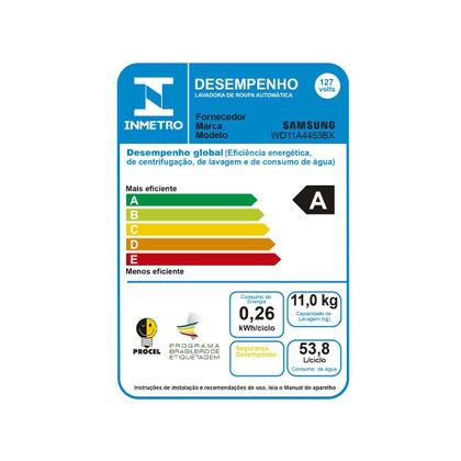 Lava e Seca Samsung WD11A com Ecobubble WD11A4453BX Inox Look 11/7kg Imagem de Lava e Seca Samsung WD11A com Ecobubble WD11A4453BX Inox Look 11/7kg