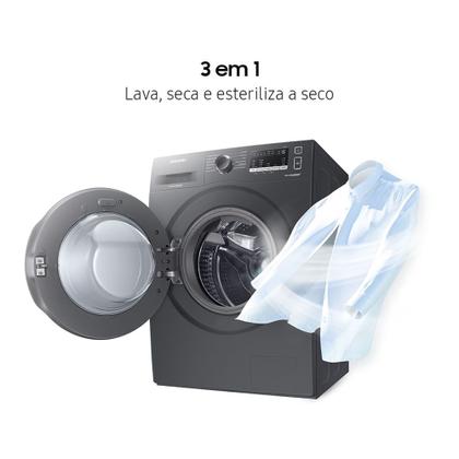 Lava e Seca Samsung WD11A com Ecobubble WD11A4453BX Inox Look 11/7kg Imagem de Lava e Seca Samsung WD11A com Ecobubble WD11A4453BX Inox Look 11/7kg