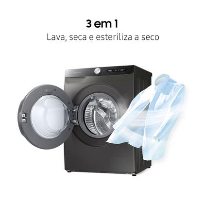 Lava e Seca Samsung WD11T Smart com Ecobubble 11kg Inox Look Imagem de Lava e Seca Samsung WD11T Smart com Ecobubble 11kg Inox Look