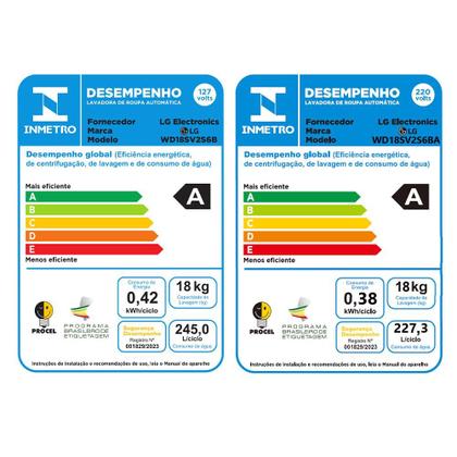 Imagem de Lava e Seca Smart LG 18kg Inox Look com AIDD WD18SV2S6BA