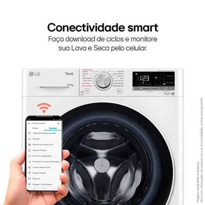 Imagem de Lava e Seca Smart LG VC4 12kg com Inteligência Artificial AIDD CV5012WC4