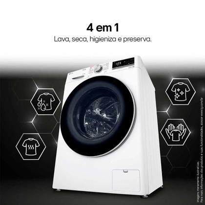 Imagem de Lava e Seca Smart LG VC4 12kg com Inteligência Artificial AIDD CV5012WC4