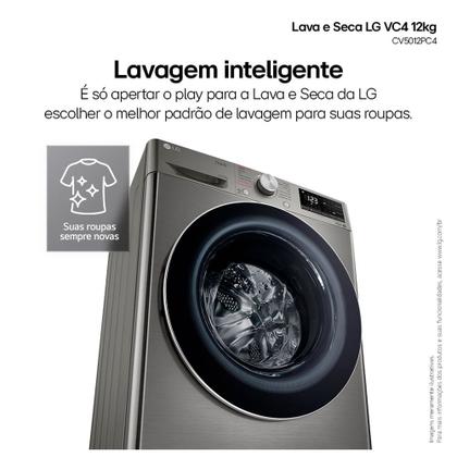 Imagem de Lava e Seca Smart LG VC4 12kg Inox Look com AIDD CV5012PC4A