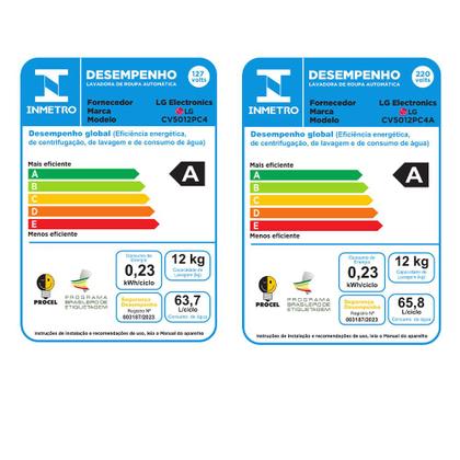 Imagem de Lava e Seca Smart LG VC4 12kg Inox Look com AIDD CV5012PC4A