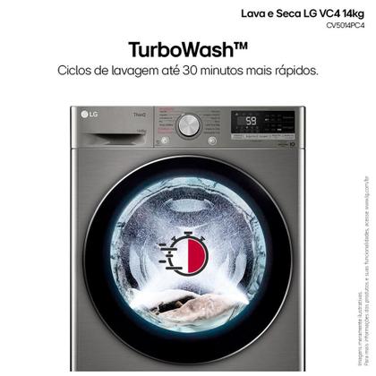 Imagem de Lava e Seca Smart LG VC4 14kg Inox Look com AIDD CV5014PC4