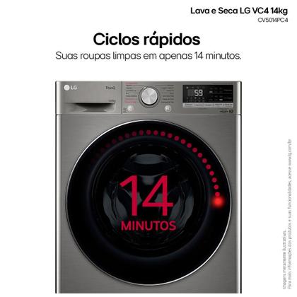 Imagem de Lava e Seca Smart LG VC4 14kg Inox Look com AIDD CV5014PC4