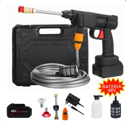 Imagem de Lava Jato Alta Pressão  Para Carros, Motos e Pisos, Recarregável e Portátil