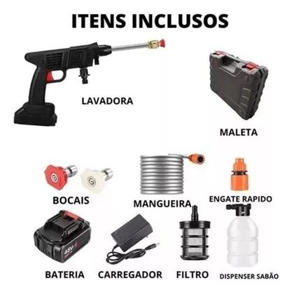 Imagem de Lava Jato Alta Pressão Portátil Pistola Vap Sem Fio