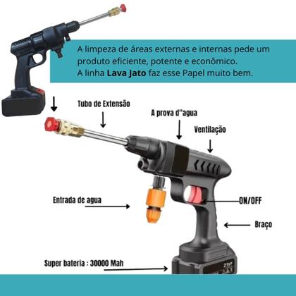 Imagem de Lava Jato Bivolt Para Carro E Motos Com Bateria Recarregável