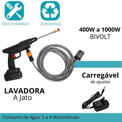 Imagem de Lava Jato Bivolt Para Carro E Motos Com Bateria Recarregável