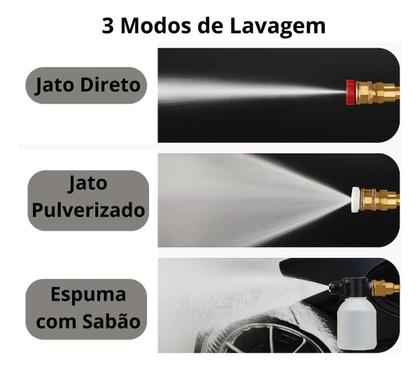 Imagem de Lava Jato Portátil Alta Pressão Recarregável Com 2 Baterias