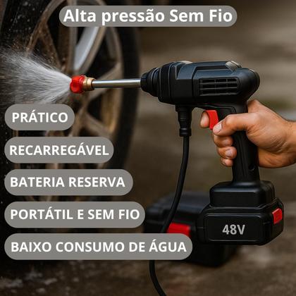 Imagem de Lava Jato Portátil Alta Pressão Recarregável Com 2 Baterias