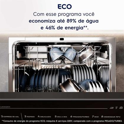Imagem de Lava-Louça Electrolux 8 Serviços com Programa Lava e Seca 50 min LS08E