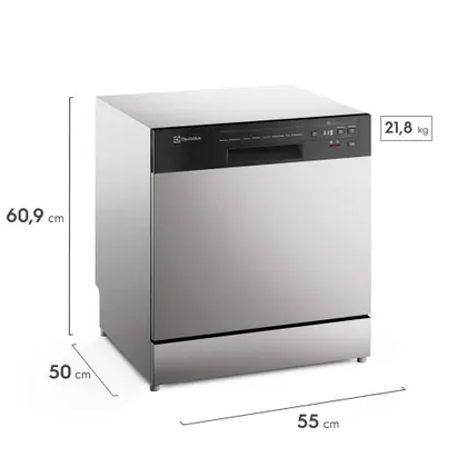 Imagem de Lava-Louça Electrolux 8 Serviços Inox com Programa Lava & Seca 50 min (LS08E)