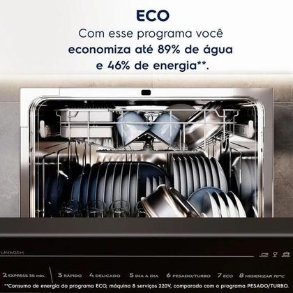 Imagem de Lava-Louça Elextrolux 8 Serviços Inox com Programa Lava & Seca 50 min LS08E