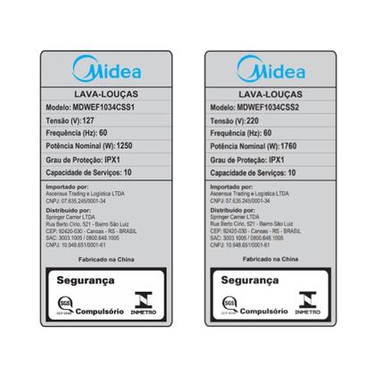 Imagem de Lava Louças 10 Serviços Inox SmartHome Midea