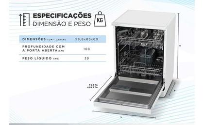 Imagem de Lava-loucas 14 Servicos Branca 85x60x60cm 127v - Midea