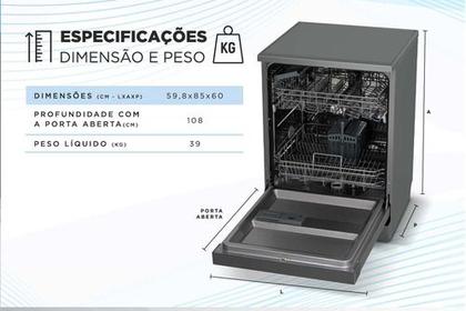 Imagem de Lava-loucas 14 Servicos Cinza 85x60x60cm 127v - Midea