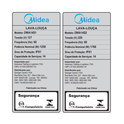 Lava Louças 14 Serviços Cinza Midea Imagem de Lava Louças 14 Serviços Cinza Midea