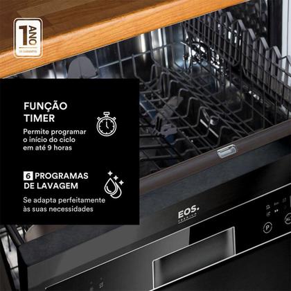 Imagem de Lava Louças 14 Serviços EOS ELL14P Preta 110V