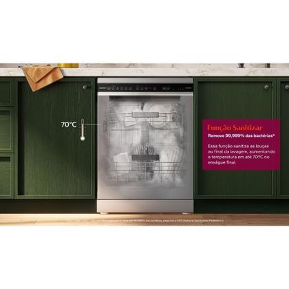 Imagem de Lava-louças 15 Serviços Brastemp Inox com Smart Sensor - BLF61AR
