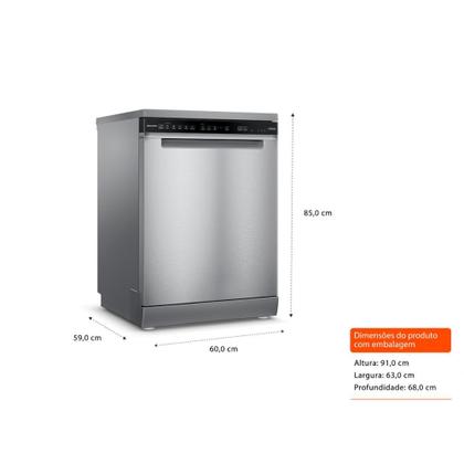 Imagem de Lava-louças 15 Serviços Brastemp Inox com Smart Sensor - BLF61AR