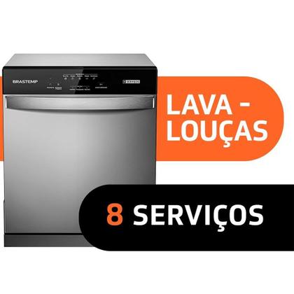 Imagem de Lava-Louças 8 Serviços Brastemp BLF08BS - Prata