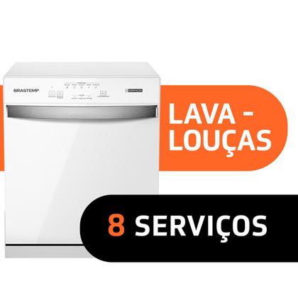 Lava Louças 8 Serviços Brastemp Branca - BLF08BB Imagem de Lava Louças 8 Serviços Brastemp Branca - BLF08BB